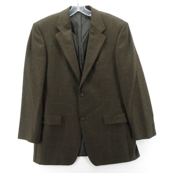 Hugo Boss Sport Coat 40 Blazer Wool Cashmere Windowpane Check Jacket - Picture 1 of 16
